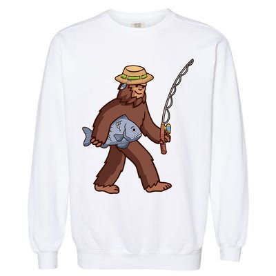 Sasquatch Gone Fishing Garment-Dyed Sweatshirt