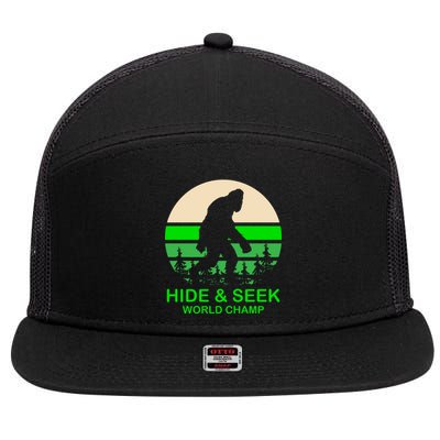 Sasquatch Hide And Seek World Champion 7 Panel Mesh Trucker Snapback Hat