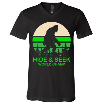 Sasquatch Hide And Seek World Champion V-Neck T-Shirt