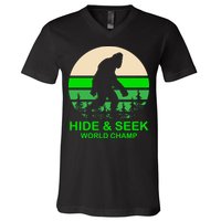 Sasquatch Hide And Seek World Champion V-Neck T-Shirt
