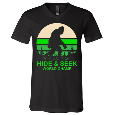 Sasquatch Hide And Seek World Champion V-Neck T-Shirt