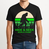 Sasquatch Hide And Seek World Champion V-Neck T-Shirt