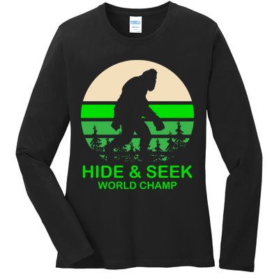Sasquatch Hide And Seek World Champion Ladies Long Sleeve Shirt
