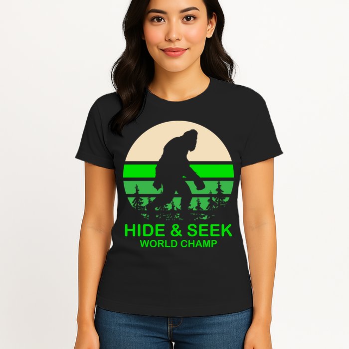 Sasquatch Hide And Seek World Champion Womens T-Shirt