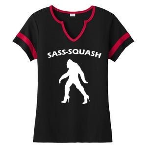 Sass-Squash Sassy Sasquatch Bigfoot Ladies Halftime Notch Neck Tee