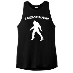 Sass-Squash Sassy Sasquatch Bigfoot Ladies PosiCharge Tri-Blend Wicking Tank