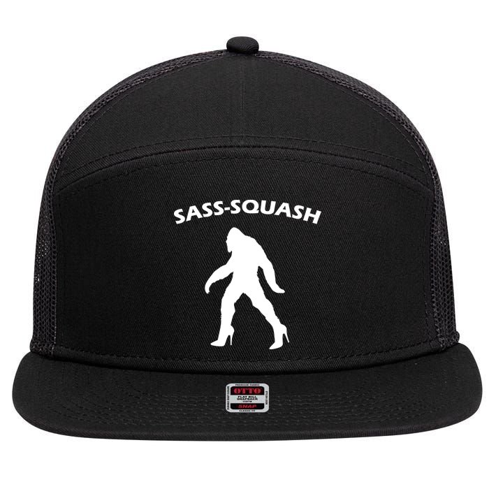 Sass-Squash Sassy Sasquatch Bigfoot 7 Panel Mesh Trucker Snapback Hat