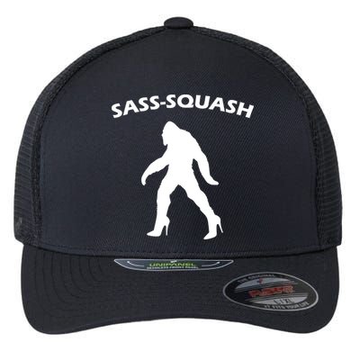 Sass-Squash Sassy Sasquatch Bigfoot Flexfit Unipanel Trucker Cap