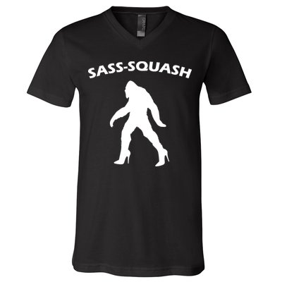 Sass-Squash Sassy Sasquatch Bigfoot V-Neck T-Shirt