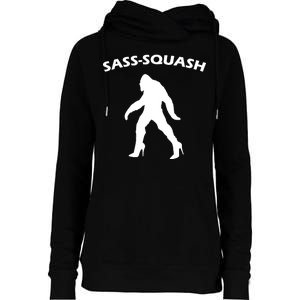 Sass-Squash Sassy Sasquatch Bigfoot Womens Funnel Neck Pullover Hood