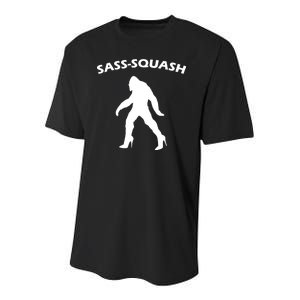 Sass-Squash Sassy Sasquatch Bigfoot Youth Performance Sprint T-Shirt