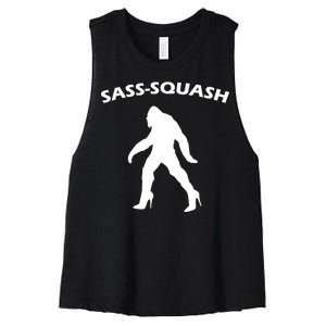 Sass-Squash Sassy Sasquatch Bigfoot Women's Racerback Cropped Tank