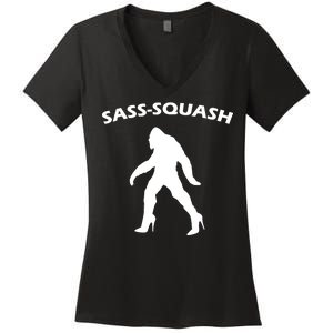 Sass-Squash Sassy Sasquatch Bigfoot Women's V-Neck T-Shirt