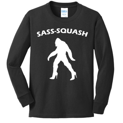 Sass-Squash Sassy Sasquatch Bigfoot Kids Long Sleeve Shirt