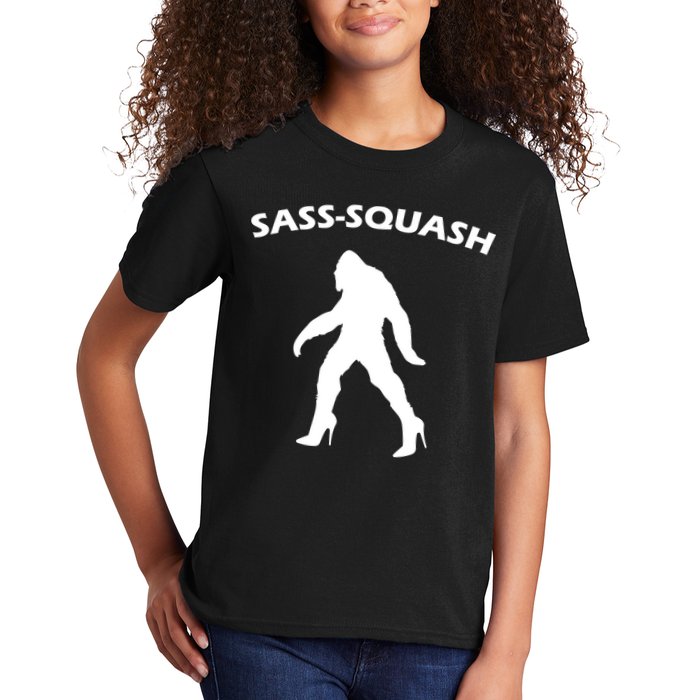 Sass-Squash Sassy Sasquatch Bigfoot Kids T-Shirt