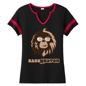 Sassquatch Funny Sasquatch Ladies Halftime Notch Neck Tee