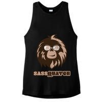 Sassquatch Funny Sasquatch Ladies PosiCharge Tri-Blend Wicking Tank