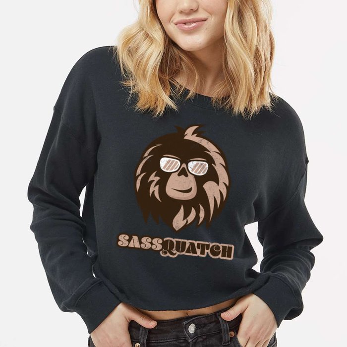 Sassquatch Funny Sasquatch Cropped Pullover Crew
