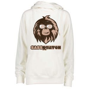 Sassquatch Funny Sasquatch Womens Funnel Neck Pullover Hood