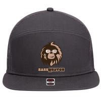 Sassquatch Funny Sasquatch 7 Panel Mesh Trucker Snapback Hat