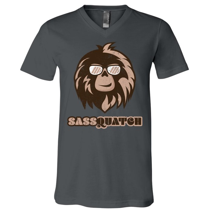 Sassquatch Funny Sasquatch V-Neck T-Shirt