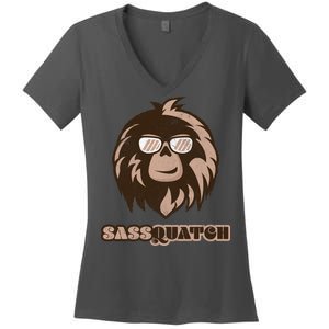 Sassquatch Funny Sasquatch Women's V-Neck T-Shirt