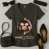 Sassquatch Funny Sasquatch Women's V-Neck T-Shirt