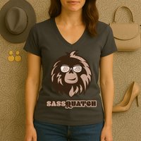 Sassquatch Funny Sasquatch Women's V-Neck T-Shirt