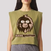 Sassquatch Funny Sasquatch Garment-Dyed Women's Muscle Tee