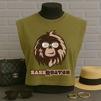 Sassquatch Funny Sasquatch Garment-Dyed Women's Muscle Tee