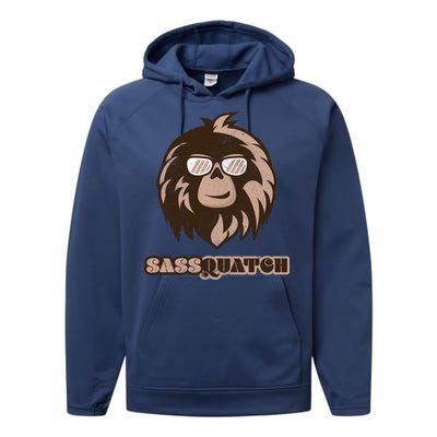 Sassquatch Funny Sasquatch Performance Fleece Hoodie