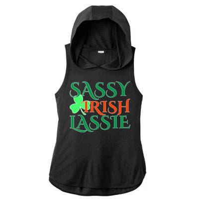 Sassy Irish Lassie Ladies PosiCharge Tri-Blend Wicking Draft Hoodie Tank