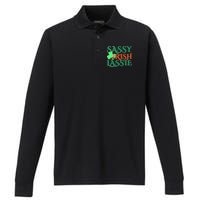 Sassy Irish Lassie Performance Long Sleeve Polo