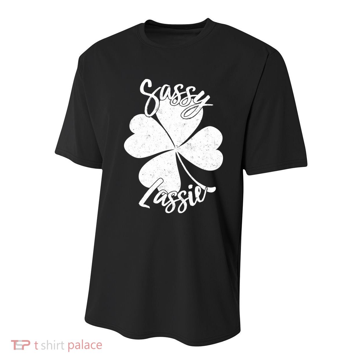 Sassy Lassie Irish Clover St. Patrick's Day Youth Performance Sprint T-Shirt