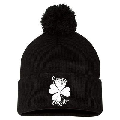 Sassy Lassie Irish Clover St. Patrick's Day Pom Pom 12in Knit Beanie