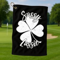 Sassy Lassie Irish Clover St. Patrick's Day Golf Towel