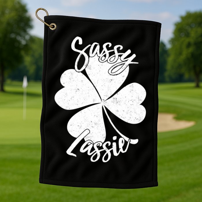 Sassy Lassie Irish Clover St. Patrick's Day Golf Towel