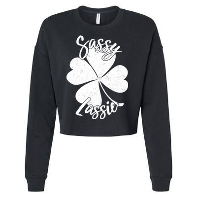 Sassy Lassie Irish Clover St. Patrick's Day Cropped Pullover Crew