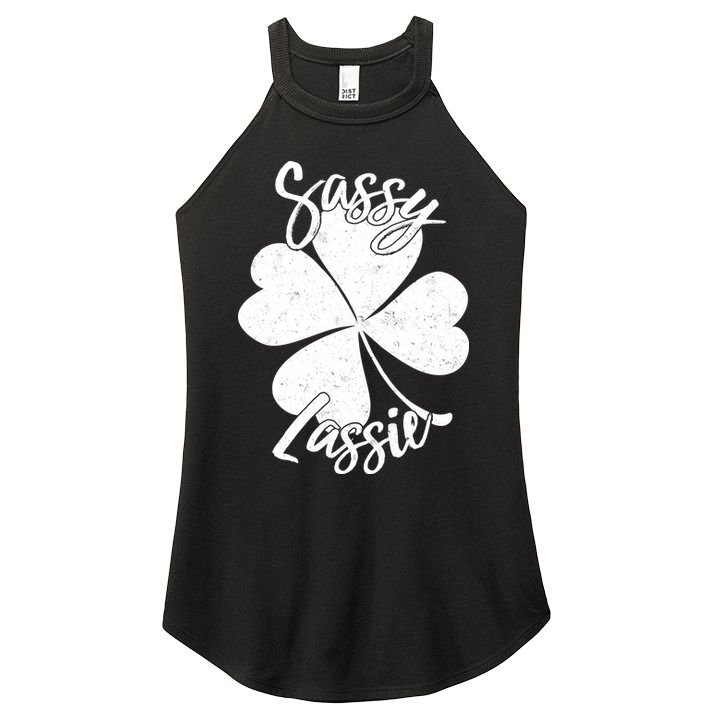 Sassy Lassie Irish Clover St. Patrick's Day Women's Perfect Tri Rocker Tank