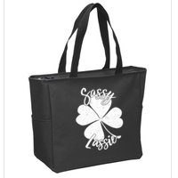 Sassy Lassie Irish Clover St. Patrick's Day Zip Tote Bag