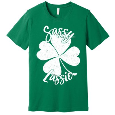 Sassy Lassie Irish Clover St. Patrick's Day Premium T-Shirt