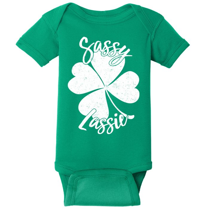 Sassy Lassie Irish Clover St. Patrick's Day Baby Bodysuit