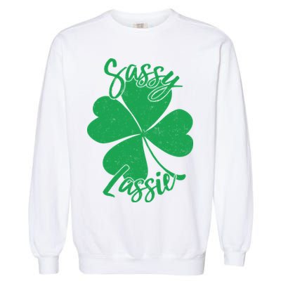 Sassy Lassie Irish Clover St. Patrick's Day Garment-Dyed Sweatshirt