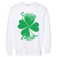 Sassy Lassie Irish Clover St. Patrick's Day Garment-Dyed Sweatshirt