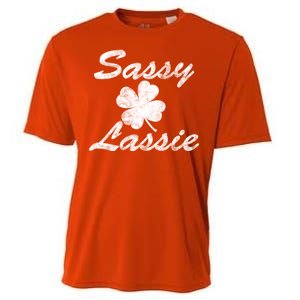 Sassy Lassy Irish Clover St. Patricks Day Cooling Performance Crew T-Shirt