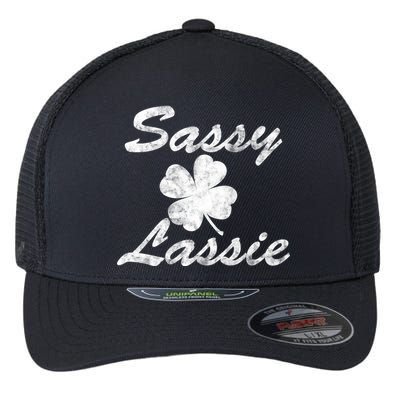 Sassy Lassy Irish Clover St. Patricks Day Flexfit Unipanel Trucker Cap