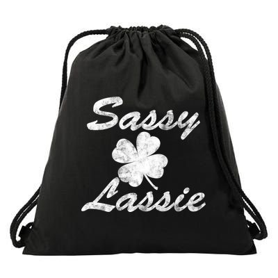 Sassy Lassy Irish Clover St. Patricks Day Drawstring Bag