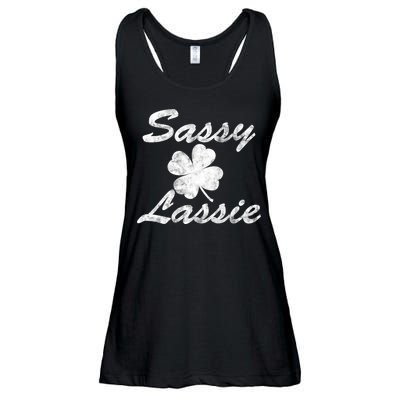 Sassy Lassy Irish Clover St. Patricks Day Ladies Essential Flowy Tank