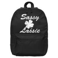 Sassy Lassy Irish Clover St. Patricks Day 16 in Basic Backpack