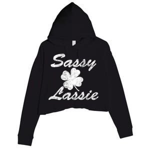 Sassy Lassy Irish Clover St. Patricks Day Crop Fleece Hoodie